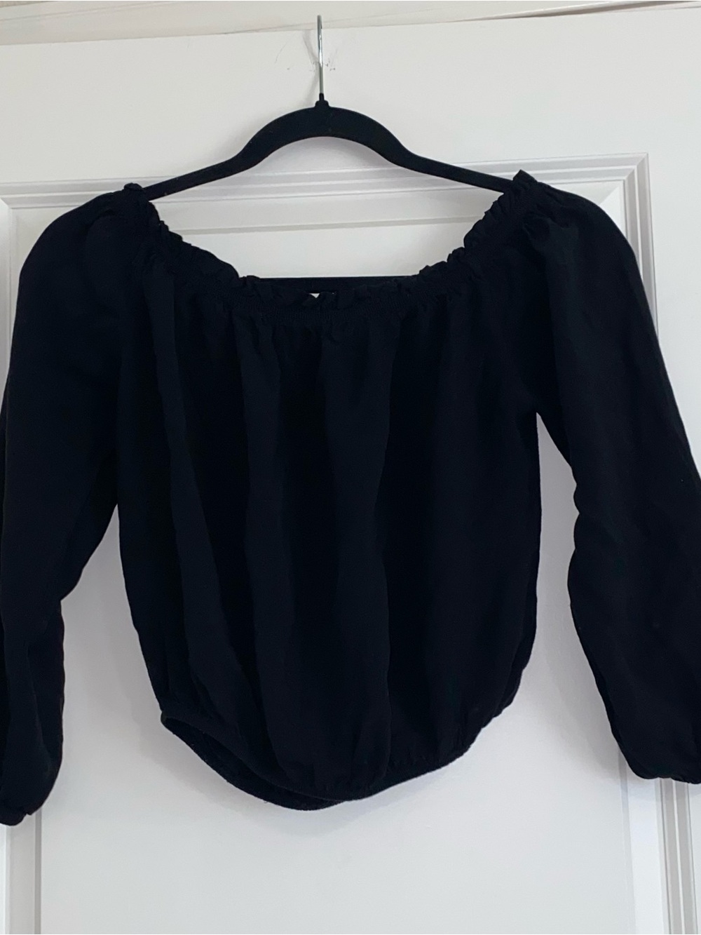Brandy Melville Black Off-Shoulder Blouse